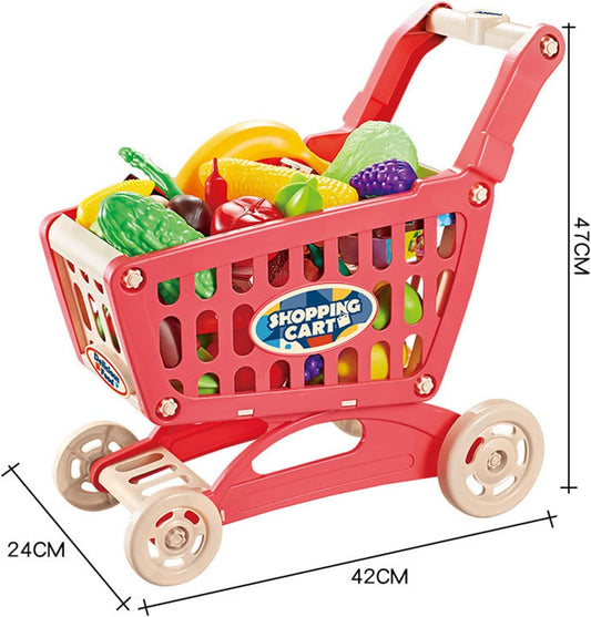 Kids Mini Shopping Cart Trolley -Plastic  (RED)