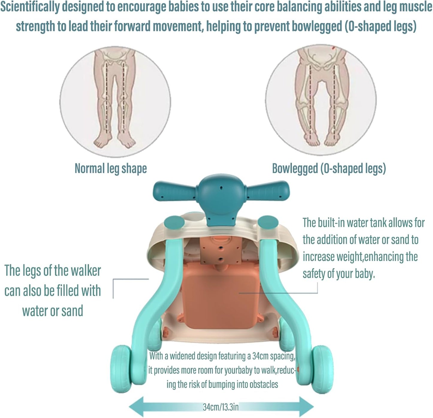 Baby Push Walker for Infant (Stroller, Star & Moon Red)