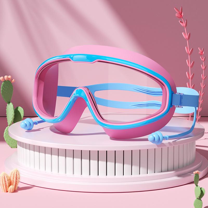 Waterproof Anti Fog Swimming Glasses with Earplugs for Boys and Girls