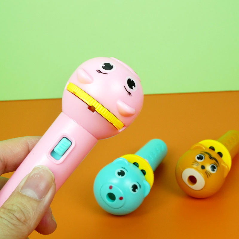 Mini Projector Torch Kids Flashlight Story Book Educational Light- Up Toys