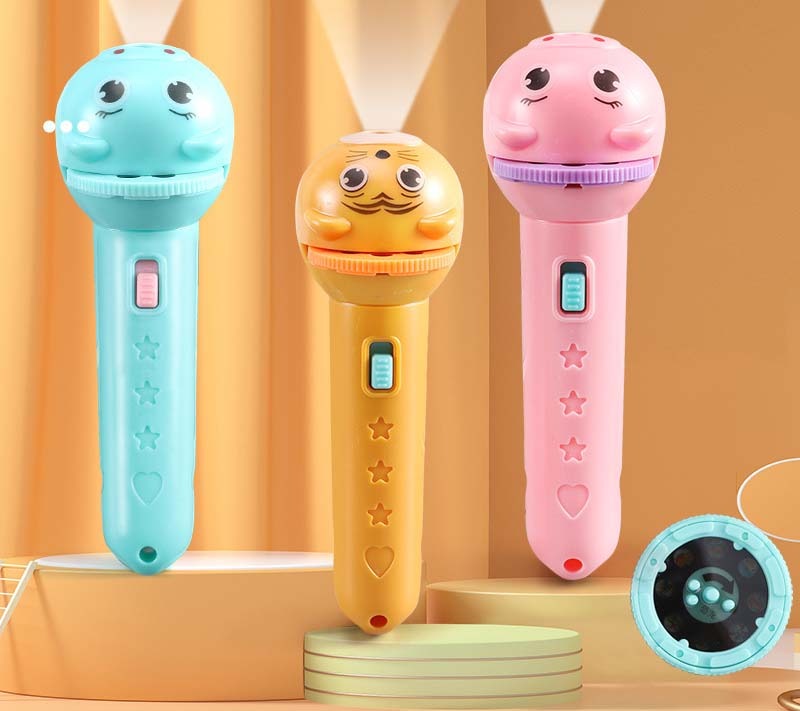 Mini Projector Torch Kids Flashlight Story Book Educational Light- Up Toys