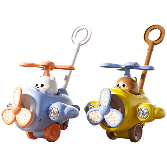 Balance Toy Baby Walker Push Toy, Early Development Activity Toy Trolley Pushing Along Walking Toy for Toddlers Babies, Yellow